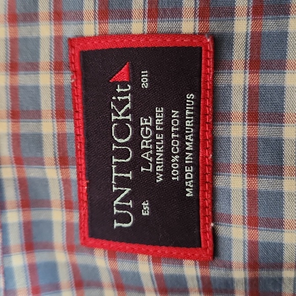 Untuckit wrinkle free plaid shirt, size large - Picture 2 of 9